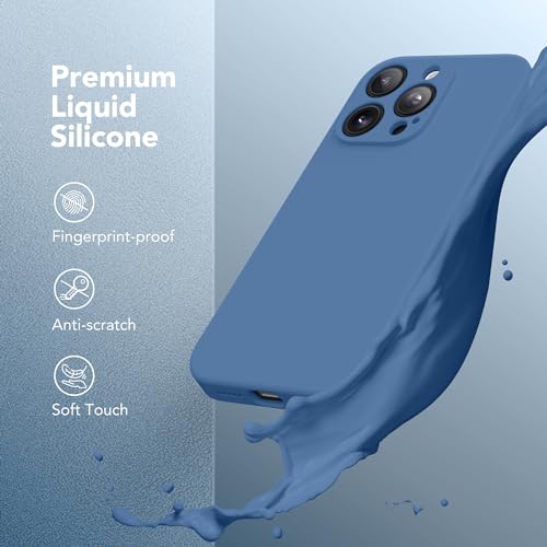 Image of Magnetic for iPhone 13 Pro Max Case, Compatible with MagSafe, [Full Camera Protection][Screen Protector] Silicone Shockproof Protective Phone Case for iPhone 13 Pro Max 6.7 inch, Lake Blue
