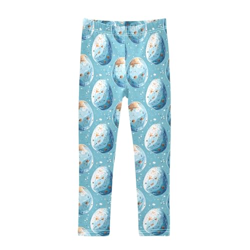 Watercolor Blue Egg Girls Leggings Athletic Pants Tights Stretch Bottom