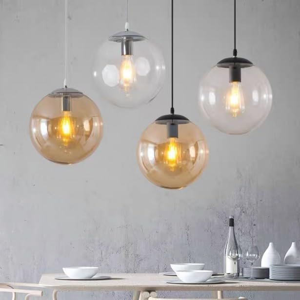 Image of Mahganya Decoration Modern Ceiling Lamp for Living Room, Office,Bedroom Lamp with All Fixtures and Fitting White Design Hanging Antique Fitting (Luister Black Cap)