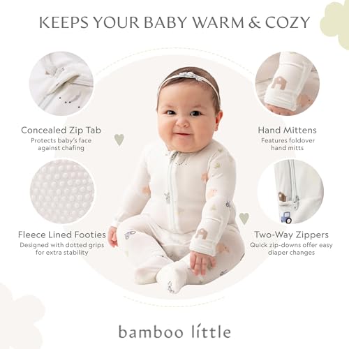 Image of Bamboo Little Soft Baby Footie Pajamas, Baby Clothes, Newborn Sleepers, 95% Viscose and 5% Spandex, 0-24 Months