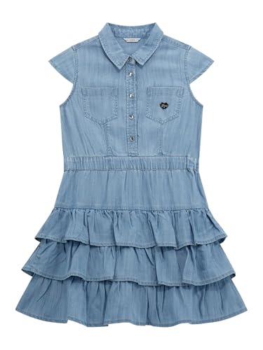 GUESS Girls' Short Sleeve Lyocell Denim Dress