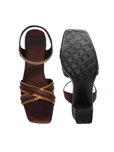Image of Selfiee Cross Strap Block Heels Perfect for Every Occasion, Elegant Party Heel Sandals for Women & Girls