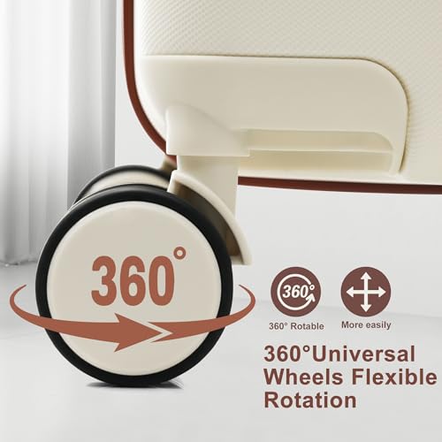 Image of Hardside Luggage Sets, Lightweight Suitcase with Spinner Wheel, Ivory