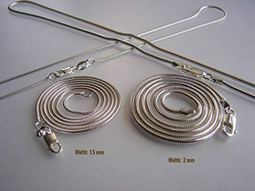 925 Sterling Silver Flexible Snake Chain Necklace Solid Silver Round3