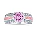 Imagen de Bling Jewelry Personaliza Anillo de Compromiso Solitario Único Rosa AAA CZ Corte Brillante Redondo para Mujer