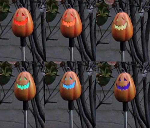 Unique-Gadgets-Toys-Solar-Powered-Tall-Pumpkin-Garden-Stake-Landscape-Color-Change-Lights-Set-of-2
