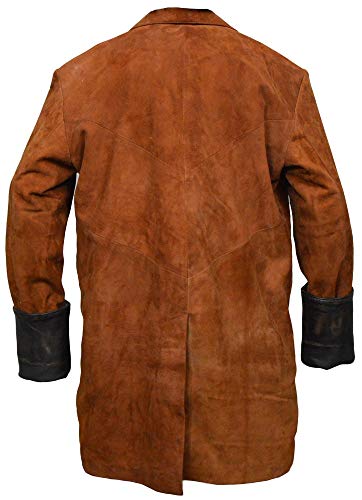 The Jasperz Mens Firefly Malcolm Reynolds Brown Suede Leather Coat, XXS-3XL4