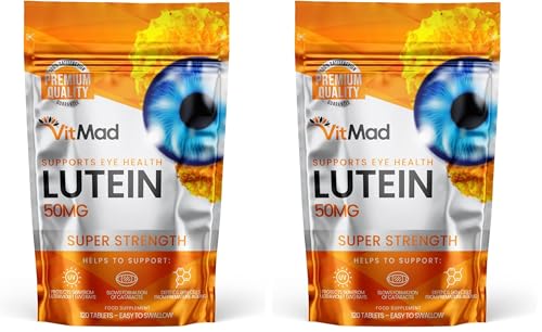 Image of Lutein 50mg 120 Tablets Supports Vision Eye Health Supplement (Pack of 2)