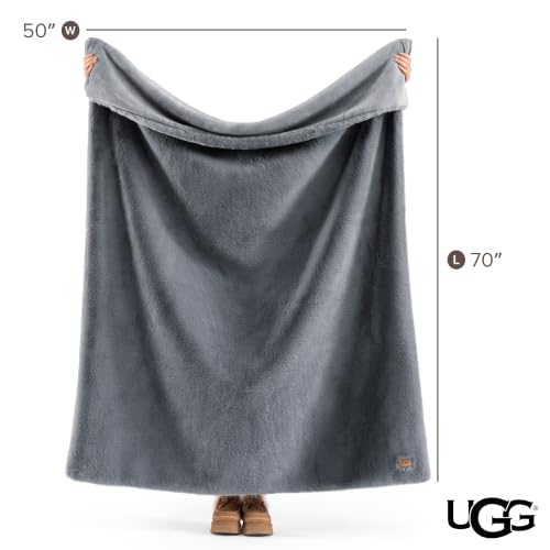 Manta UGG Euphoria Throw Blanket, de piel sintética suave, 50" x 70", Azul miniatura 3