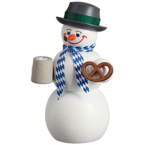 Seiffener Volkskunst | Räuchermännchen | Räucherfigur 14 cm | Schneemann | Original Erzgebirge | 12215 | als Bayer Cover
