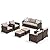 SUNSHINE VALLEY Patio Furniture Set Outdoor Furniture Brown Wicker Rattan Patio Conversation Sets with Cushion Outside Sofa Set,7 Pieces 9 Seats,Beige