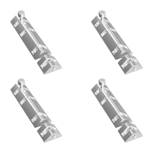 Image of Atlantic Triangle Tower Bolt 4 inch, Tower Bolt for Main Door and Bathroom, Door Latch for Bedroom, Tower Bolt for Home, Offices, Doors, Windows, Easy to Fit, S.S. Finish, (Pack of 4 Pcs)