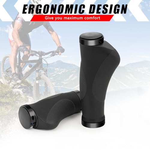 Nutmanel Ergonomic Non-Slip Rubber Bike Grips - 22mm Universal MTB BMX Foldable Handlebar Grips with Aluminum Lock - Image 2