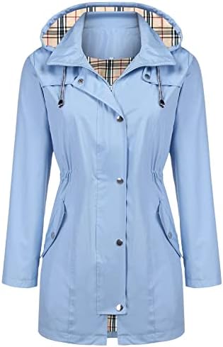 Women's Windbreaker Jackets Waterproof Lightweight Rain Jacket Hooded Outdoor Hiking Active Coats