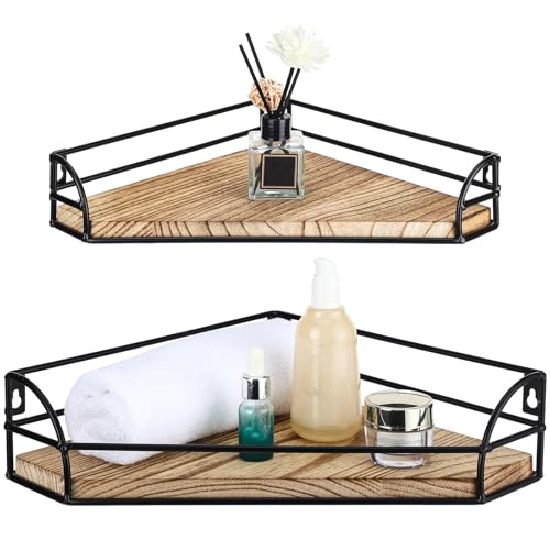 Photect Corner Shelf Wall Mount, Wooden Corner Floating Shelves S...