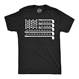 American Flag T Shirt for Men – Distressed USA Flag Made of Golf Clubs and Balls – Soft Cotton Patriotic Tee for Fourth of July Tournaments and Casual Summer Wear - Black XXL