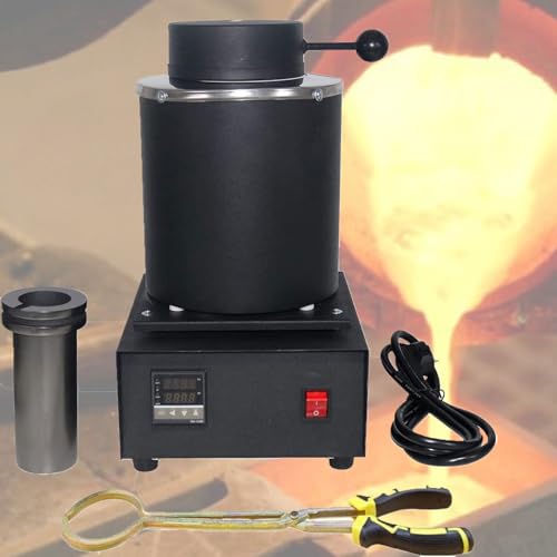 TBLOTYD Gold Melting Furnace, 1600W Digital Melting Furnace Machine, with Graphite Crucible, Metal Casting Furnace Equipment, for Casting Refining Precious Metals