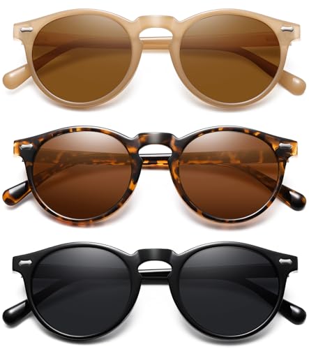 Retro Small Round Polarized Sunglasses for Women Vintage Style Ci...