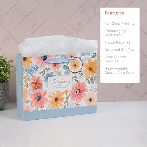 Image of WITH LOVE Gift Bags with Handles: Teachers Plant Seeds That Grow, Large