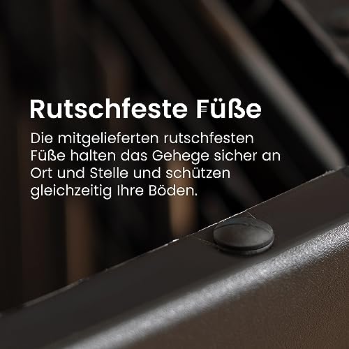 Iris Ohyama Welpenauslauf mit 6 Paneelen, H60cm, Schwarz, mit abschließbarer Tür, Katzengehege, Hundebox, Für Outdoor, Indoor, Welpenlaufstall, Hundezaun, Welpenzaun, Laufstall Hund, CI-606E