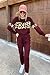PRETTYGARDEN Womens 2 Piece Sets 2025 Long Sleeve Tops High Waisted Sweatpants Lounge Set Fall Fashion Travel Outfits (Leopard Wine Red,Large)