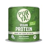 PURYA! BIO HANF Protein-Pulver, für Smoothies, Shakes, Salate oder Müslis, veganes Protein für Muskelaufbau und Fitness, vegan und laktosefrei, 250g