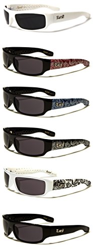 Locs Hardcore 6 Pack 003 2 Solid color & 4 Bandana Print NB, 6 B & W, Size 5.2