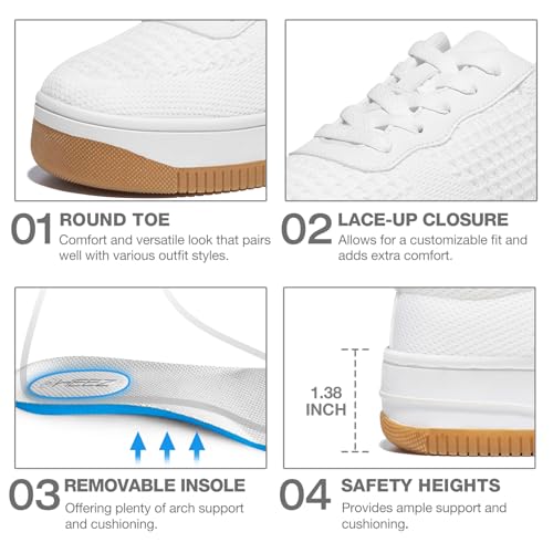 HEEZ White Tennis Shoes Women Platform Fashion Sneakers Comfortable Casual Shoes for Women3
