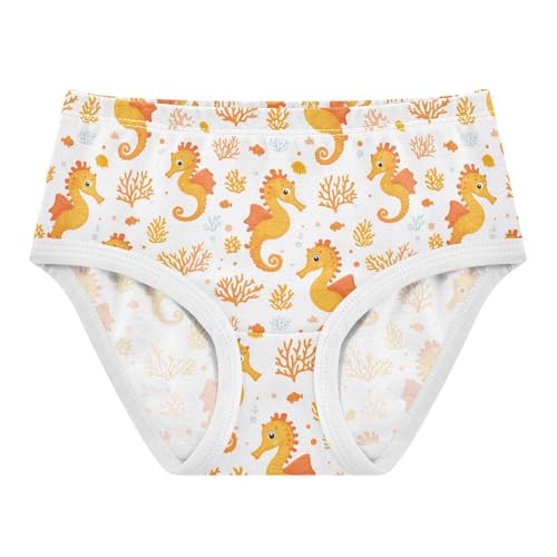Girls Underwear Soft Cotton Seahorse Kids Panties in Sizes 2/3t, 4t, 5t, 6 and 8