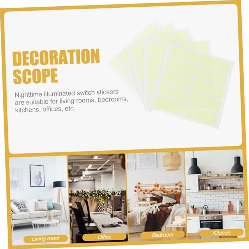 Pegatinas luminosas para interruptores SEWACC de vinilo fosforescente set de 20 hojas 6