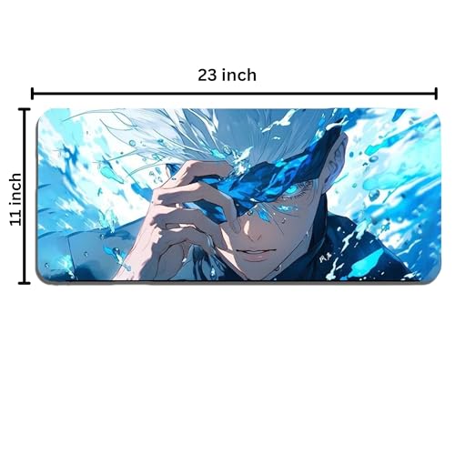 Image of Anime XL Extended Gaming Mouse Pad | XXL Large Desk Mat 60x30cm for Laptop & PC | Non-Slip Rubber Base, Waterproof, Durable & Smooth Surface | Office, Gaming & Study