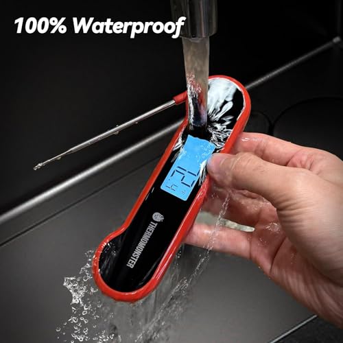 0.5 Sec Instant Read Meat Thermometer Digital with ±0.5℉ Precision, Food Thermometer for Cooking Kitchen Gadgets, Oven Grill Candy BBQ Essentials Accessories, Gifts for Him Dad Men Birthday, Red #5