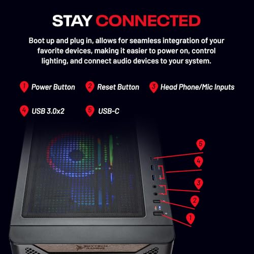 Image of Skytech Gaming PC Chronos 3, Ultra 7, RTX 5080, 32GB RAM, 1TB SSD