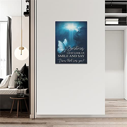 Jesus Scripture Wall Art Christian Jesus Butterfly Pictures Religious Painting Christian Wall Decor Jesus Canvas Prints Modern Framed Artwork For Bedroom Living Room 12"X16" #TOP2