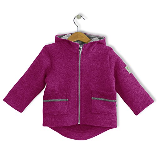 bubble.kid berlin - Unisex Baby Mädchen Jungen Herbst Winter- Tec-Walkwolle Jacke Allo (86-92 (1-2 Jahre), Granat)