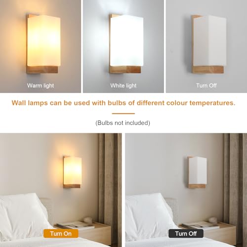 Aplique de pared moderno en madera y vidrio con diseño atemporal E27 2