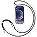 Produktbild Handykette Kompatibel mit iPhone 12/12 Pro Hülle mit Band Handyhülle für Smartphone zum Umhängen Schutzhülle mit Kordel Transparent Silikon Case 6.1, Schwarz