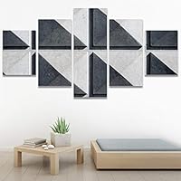 SIGNWIN 5 Panel Canvas Wall Art Linear Patterns for Home Decorations Ready to Hang - 60