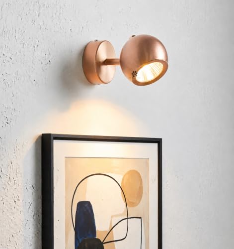 Image of Mufasa 6 Watts Ball Spot 6Inch Rose Gold Finish LED Spotlight Focus Light Bedroom Reading Display Wall Light Wall Mirror Picture Light (Yellow)