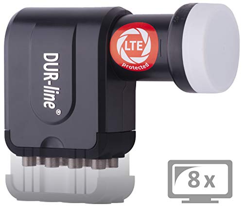 DUR-line 8 Teilnehmer Set - Qualitäts-Alu-Satelliten-Komplettanlage - Select 75cm/80cm...