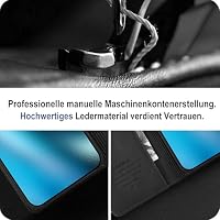 für Samsung Galaxy S10 Hülle mit Schutzfolie, Handyhülle Galaxy S10 Standfunktion Kartenfach Wallet Premium Leder Schutzhülle S10 Flip Case Cover Stoßfeste Klapphülle (Schwarz) – Ansicht 3