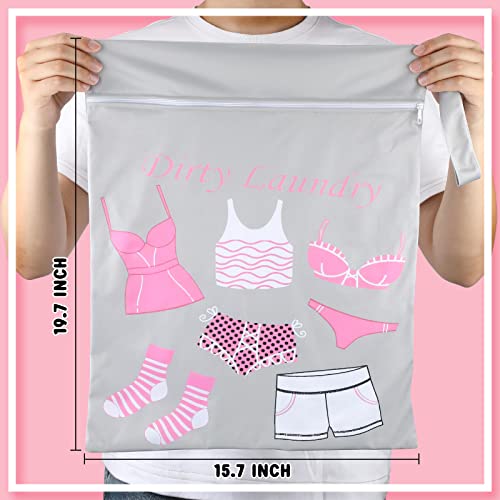 Shappy 2 Pieces Large Travel Laundry Bag, Waterproof Wet Dry Bag, Rectangular, Zipper Closure, Pink Dress Style, Polyester, Laundry Bag, Gym Clothes, Swimming, Yoga, Washing