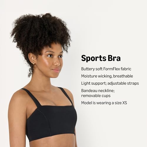 Image of Amazon Essentials Women's Active FormFlex Buttery Soft Light Support Bandeau Sports Bra with Adjustable Straps