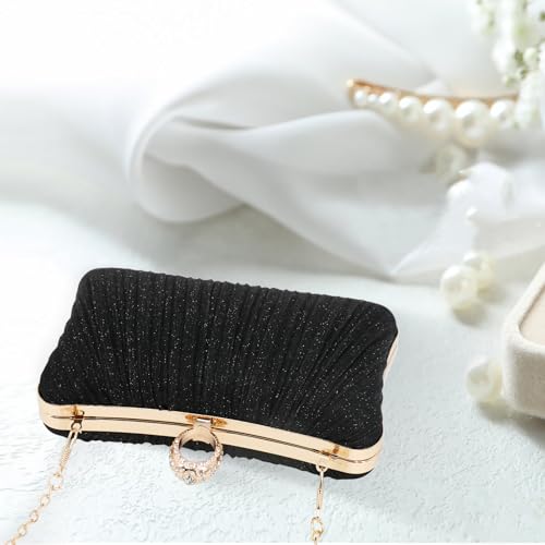 Image of Clutch Purse for Women, Evening Bag with Removable Chain Strap Elegant Handbag for Wedding /Prom /Cocktail /Party