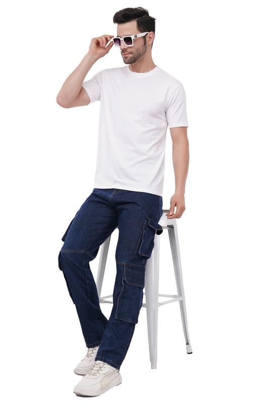 Image of tinies Cotton Tshirt Crew Neck Mens Plain Solid Regular Fit Half Sleeve Mens T-Shirt (Combo Set of 3) White Size XL