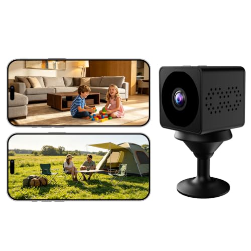 Bextgoo Mini Cámara de Vigilancia, Wi Fi o sin WiFi, 4K Videovigilancia Sin Internet, Camara Espia con Visión Nocturna, Adhesivo/Atornillable/Montaje Magnético/para Interior y Exterior