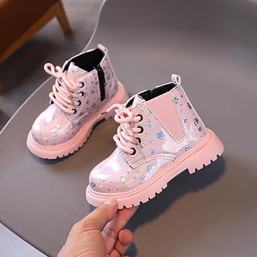 Girls Glitter Combat Boots Sparkly Lace Up Booties Fashion Ankle Shoes Casual Winter Footwear3