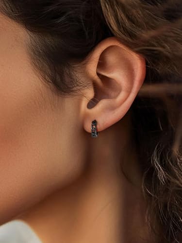 ChainsProMax Hoop Earrings for Men, Chain/Norse Viking/Skull Men's Earrings Cuban Link Hypoallergenic Vintage Huggie Mens Earrings Hoops, Stainless Steel/Gold Plated/Black-with Gift Box2