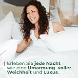 Kopfkissen 80x80 Federkissen Made in Germany - Kissen mit 100% Federfüllung - Federkopfkissen mit Bezug aus Baumwolle - Ökotex-zertifiziert - Füllkissen für erholsamen Schlaf - Kissen - 1er Set