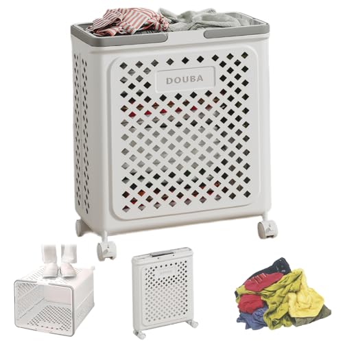 Panier à linge en plastique avec roulettes 19x14x19 pouces - 2